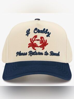 C.C. Boutique “If Crabby Please Return To Beach” Hat with Chain